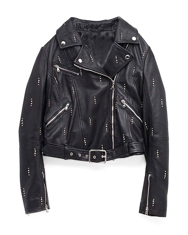 Glowrexs Dua Lipa Biker Belted Leather Jacket