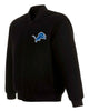 Glowrexs Detroit Lions Bomber Black Wool Jacket