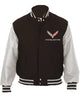 Glowrexs Corvette Embroidered Bomber Varsity Black and Grey Jacket
