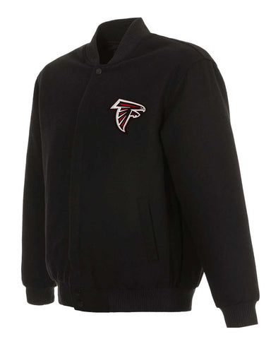 Glowrexs Atlanta Falcons Bomber Black Wool Jacket