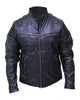 Glowrexs Cafe Racer Retro Black Biker Moto Racer Motorcycle Genuine Men's Leather Jacket