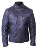 Glowrexs Men's Cafe Racer Black Leather Jacket