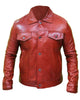 Glowrexs Men's Vintage Classic Brown Leather Trucker Jacket