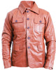 Glowrexs Men's Tan Brown Leather Coat