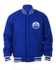 Glowrexs Edmonton Oilers Royal Bomber Blue Wool Jacket