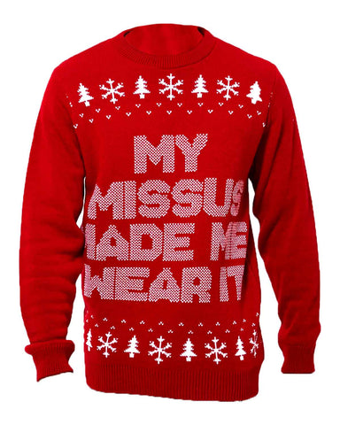 Glowrexs My Missus Made Me Wear It Christmas Jumper