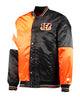 Glowrexs Cincinnati Bengals Starter Satin Black and Orange Jacket