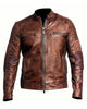 Glowrexs Men’s Vintage Cafe Racer Jacket