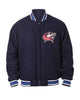 Glowrexs Columbus Blue Jackets Bomber Navy Blue Wool Jacket