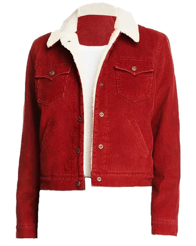 Glowrexs Heartland Amy Fleming Red Sherpa Collar Jacket
