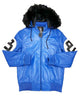 Glowrexs 8 Ball Logo Fur Hooded Sheepskin Blue Men's Jacket