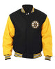 Glowrexs Boston Bruins Bomber Black and Yellow Wool Jacket
