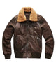 Glowrexs Bollard Brown Leather Jacket with Detachable Fur Collar