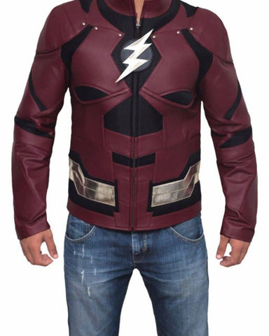 Glowrexs Justice League The Flash Leather Jacket