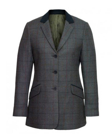 Glowrexs Women’s Blue Tweed Jacket Lomond Leather Jacket