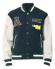 Glowrexs Axel Arigato Keith Haring Green and White Letterman Jacket