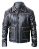 Glowrexs Brad Pitt Fight Club Black Leather Jacket