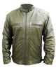 Glowrexs Green Quilted Men's Genuine Leather