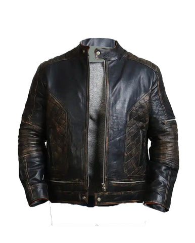 Glowrexs Bones and Skull Black Zipper Biker Jacket