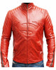 Glowrexs Superman S Logo Justice League Men's Red Leather Jacket