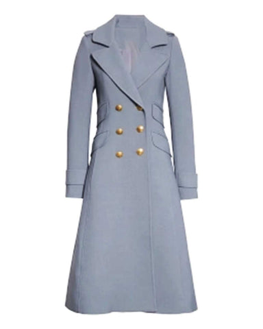 Glowrexs Bull S06 Geneva Carr Double Breasted Grey Wool Coat