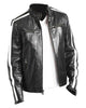 Glowrexs Men's Biker Striped Jacket