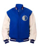 Glowrexs Dallas Mavericks NBA Letterman Blue and White Jacket