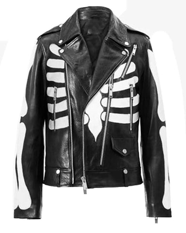 Glowrexs Axl Rose Guns N Roses Skeleton Motorcycle Leather Jacket