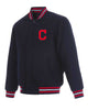 Glowrexs Cleveland Indians Letterman Navy Blue Wool Jacket