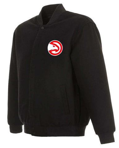 Glowrexs Atlanta Hawks Bomber Black Wool Jacket
