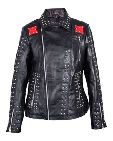Glowrexs Vox Lux Raffey Cassidy Studded Leather Jacket
