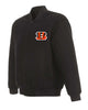 Glowrexs Cincinnati Bengals Bomber Black Wool Jacket