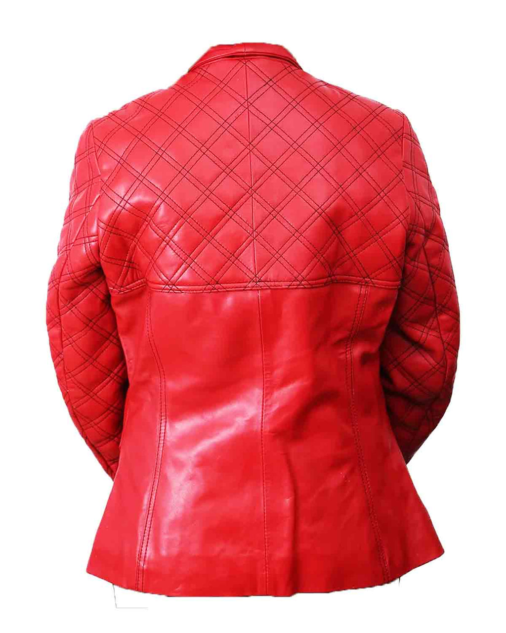 Glowrexs Women Valentines Red Biker Quilted Jacket