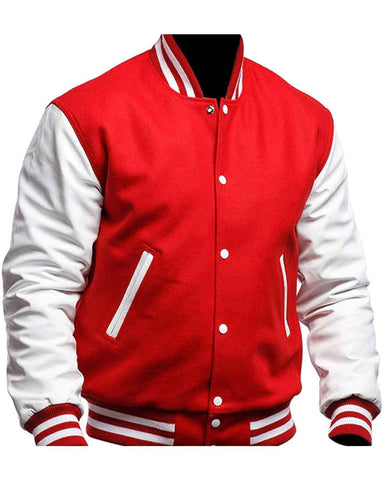 Glowrexs Red and White Baseball Jacket