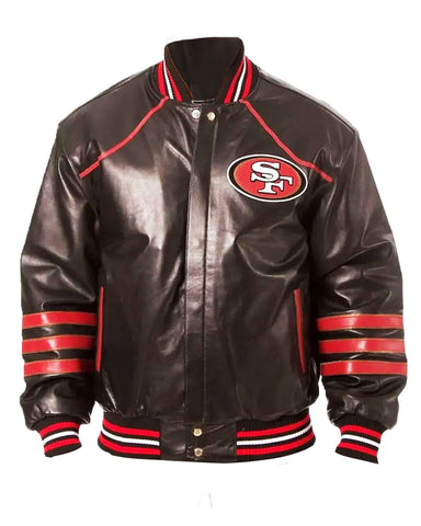 Glowrexs 49ers SF Varsity Leather Jacket