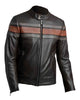 Glowrexs Men’s Pattern Cafe Racer Leather Jacket