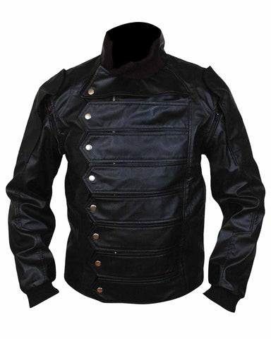 Glowrexs Captain America  Bucky Barnes Leather Vest Jacket