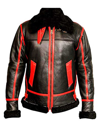 Glowrexs WWII B3 Pilot Sheepskin Leather Jacket