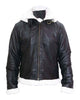 Glowrexs B3 Bomber Aviator Shearling Black Men's Leather Jacket