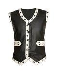 Glowrexs Black The Warriors Biker Leather Vest Costume
