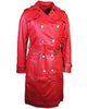 Glowrexs Women Red Leather Coat