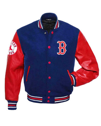 Glowrexs Boston Red Sox Letterman Red and Blue Jacket