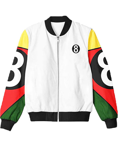 Glowrexs 8 Ball 90s Vintage Black/White Bomber Jacket