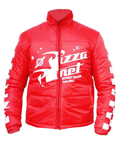 Glowrexs Pizza Planet Red Puffer Jacket