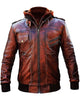 Glowrexs Cafe Racer Brando Vintage Motorcycle Retro Leather Jacket