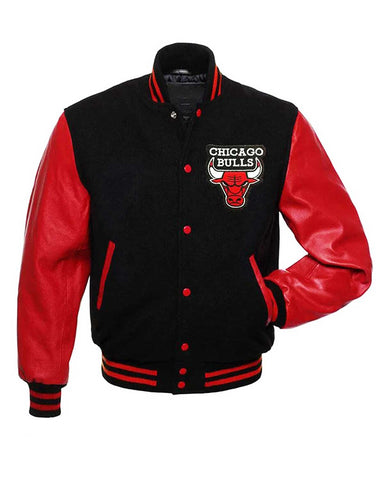 Glowrexs Chicago Bulls Letterman Black and Red Jacket