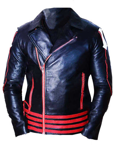 Glowrexs Freddie Mercury Red and Black Leather Jacket