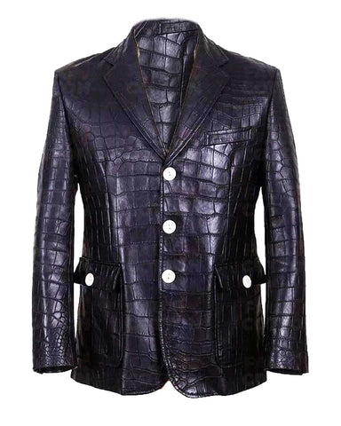 Glowrexs Alligator Luxury Black Blazer