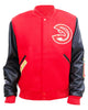 Glowrexs Atlanta Hawks Letterman Black and Red Jacket