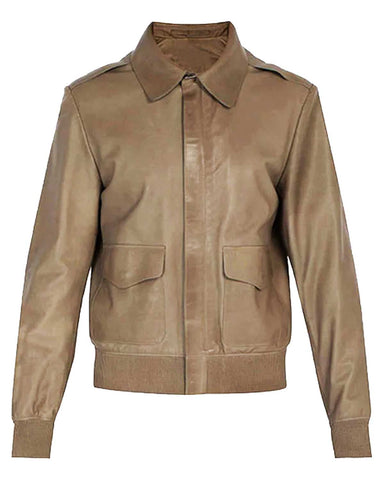 Glowrexs Men's Brown Aviator Bomber Jacket